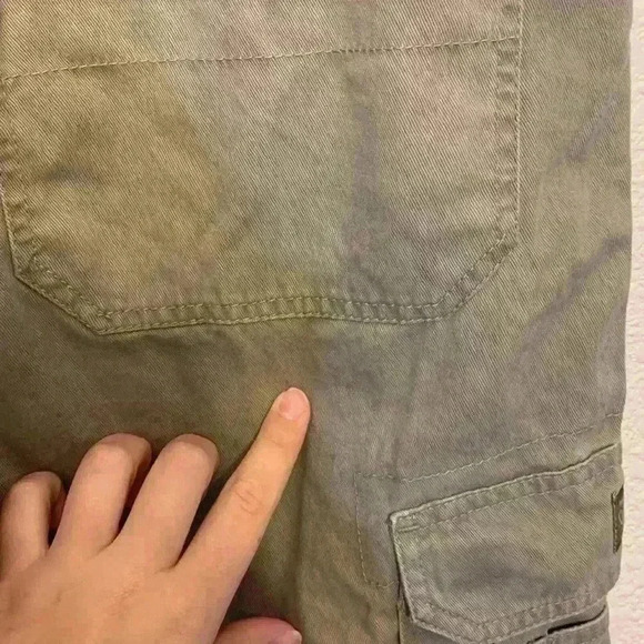 Wrangler men’s cargo jeans sz 36 blue collar work pants pockets outdoor *flaw - Picture 9 of 12